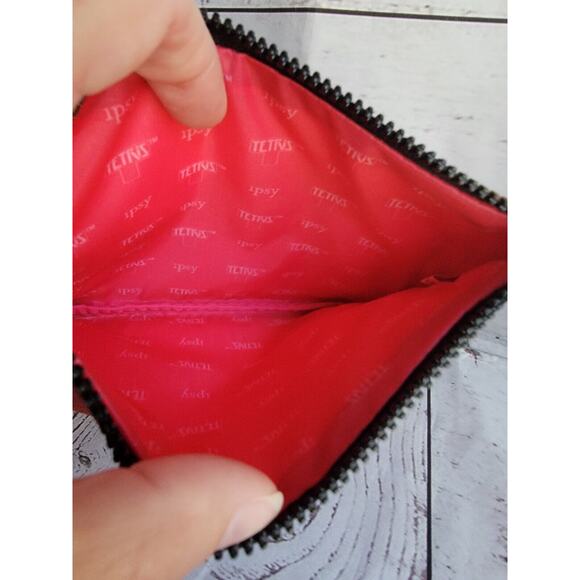 Ipsy Red Tetris Makeup Cosmetic Bag Makeup Glam Bag - Picture 7 of 7